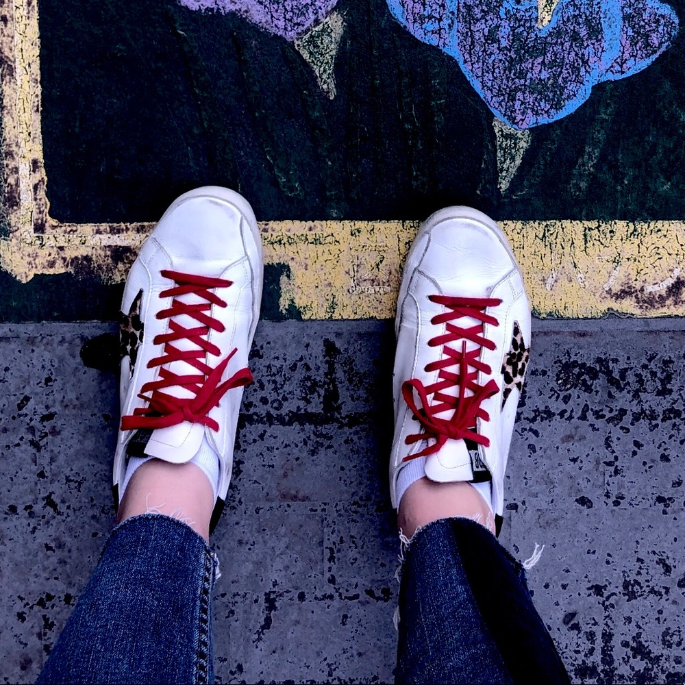 Rare Golden Goose Red Lace Sneakers